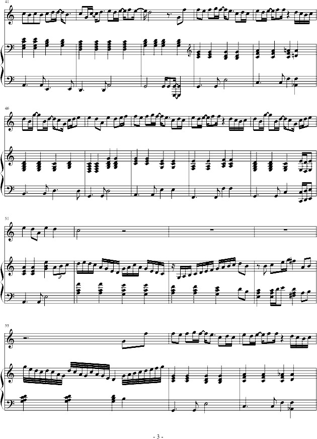 心雨-弹唱版钢琴曲谱（图3）