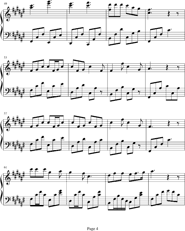 过云雨-b欣仔b版钢琴曲谱（图4）