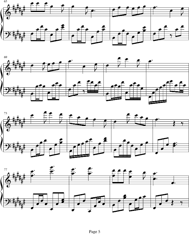 过云雨-b欣仔b版钢琴曲谱（图5）
