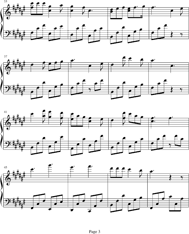 过云雨-b欣仔b版钢琴曲谱（图3）