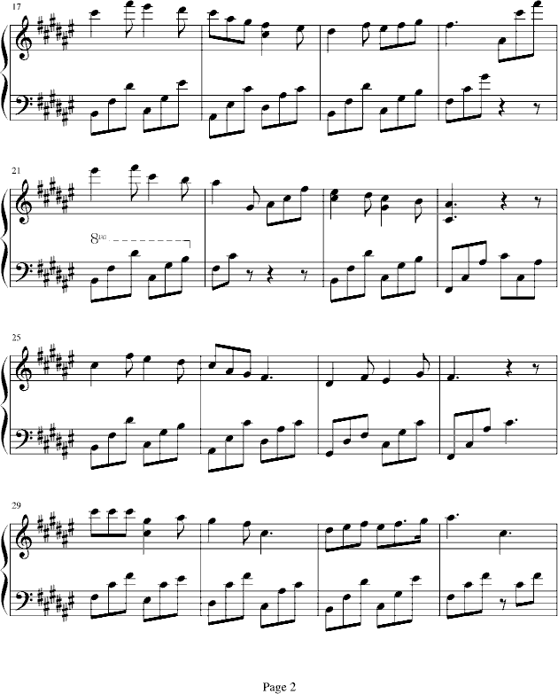 过云雨-b欣仔b版钢琴曲谱（图2）