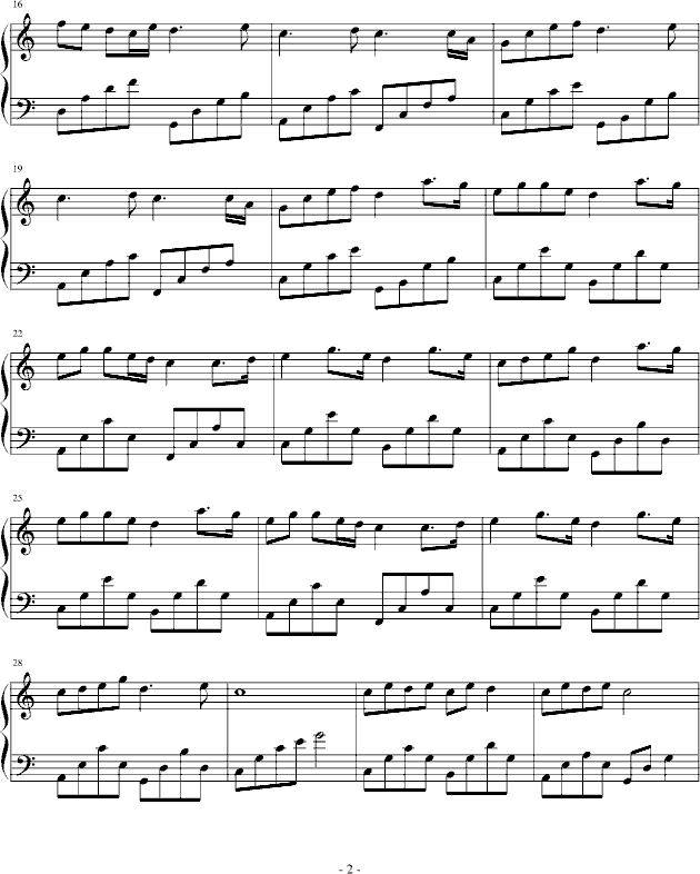 樱花草-幽幽鳕蘼版钢琴曲谱（图2）