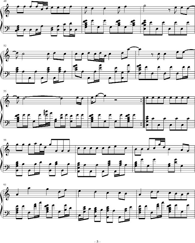 红日钢琴曲谱（图5）