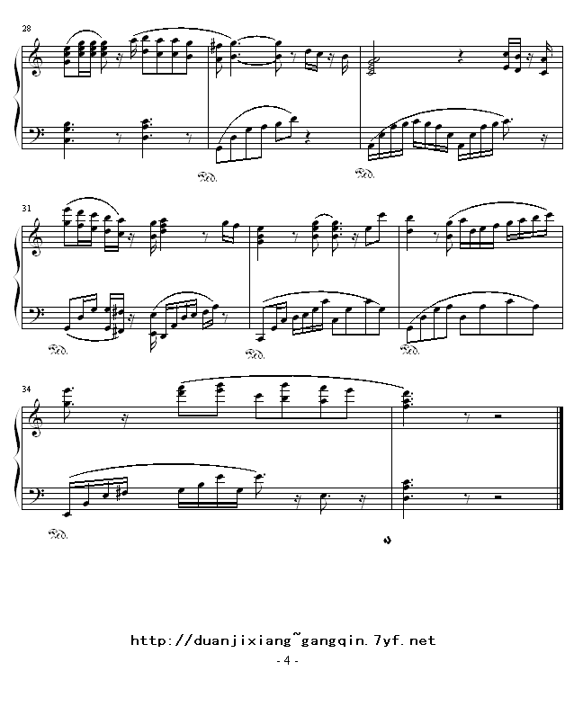感恩的心钢琴曲谱（图4）