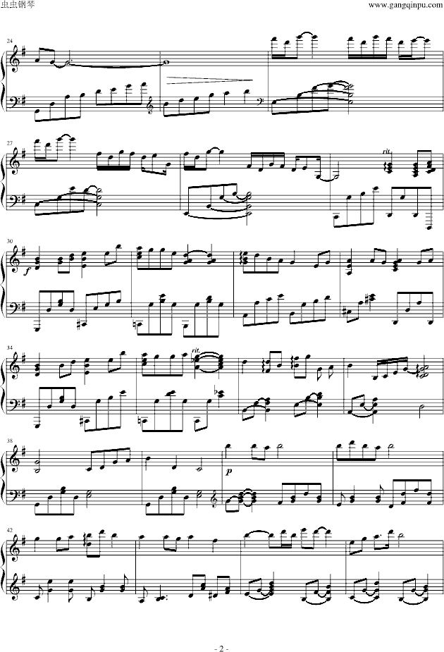 菊花台-(杰伦亲自钢琴演奏原版)钢琴曲谱（图2）