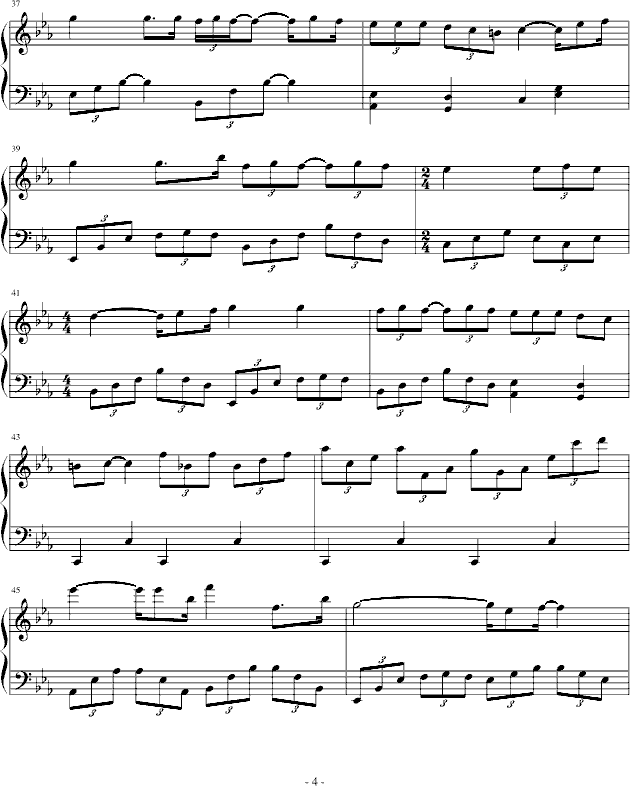 寂寞在唱歌钢琴曲谱（图4）