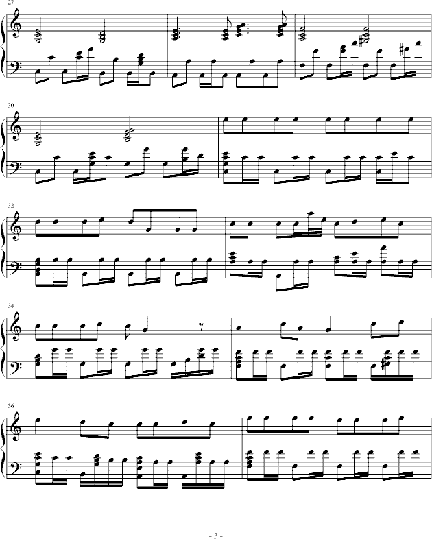 红日钢琴曲谱（图3）
