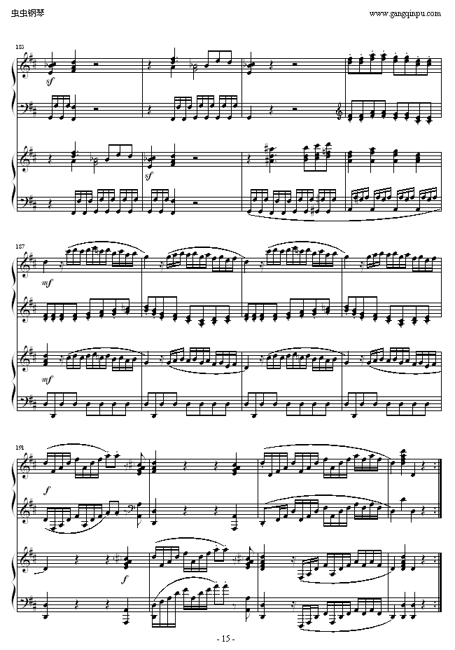 D大调双钢琴奏鸣曲K448第一乐章钢琴曲谱（图15）