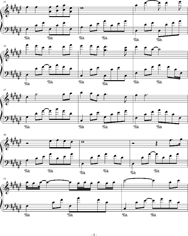 回来我的爱钢琴曲谱（图4）