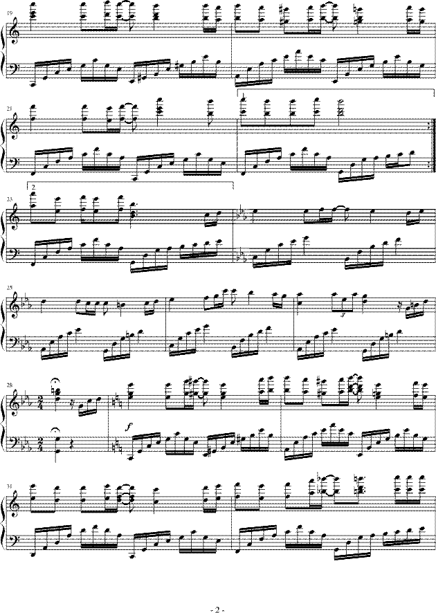 月光下的迷茫钢琴曲谱（图2）