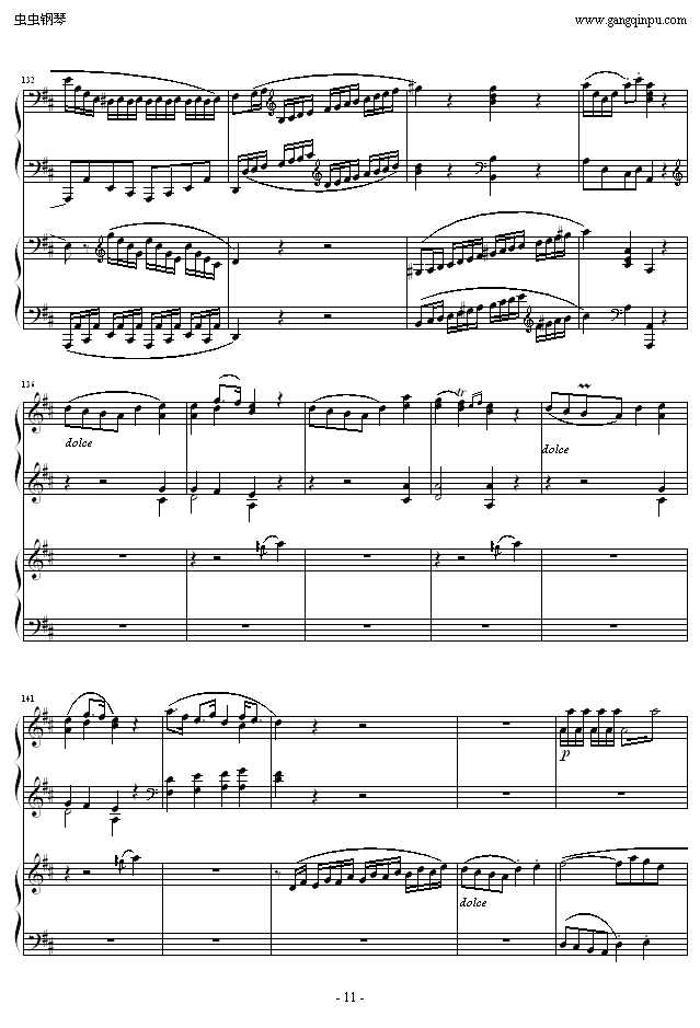 D大调双钢琴奏鸣曲K448第一乐章钢琴曲谱（图11）