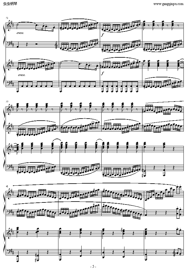 D大调双钢琴奏鸣曲K448第一乐章钢琴曲谱（图5）