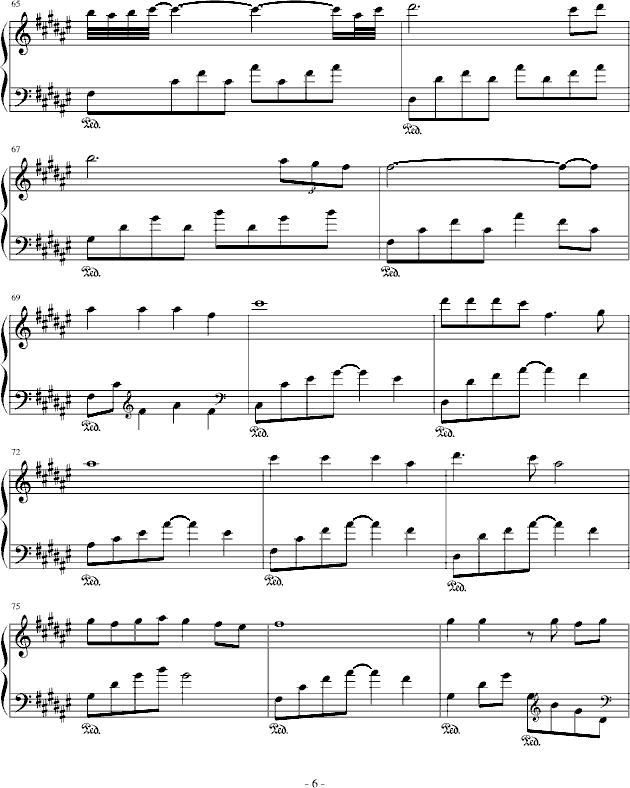 回来我的爱钢琴曲谱（图6）