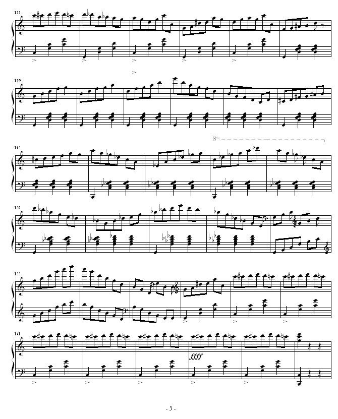 C大调圆舞曲钢琴曲谱（图5）