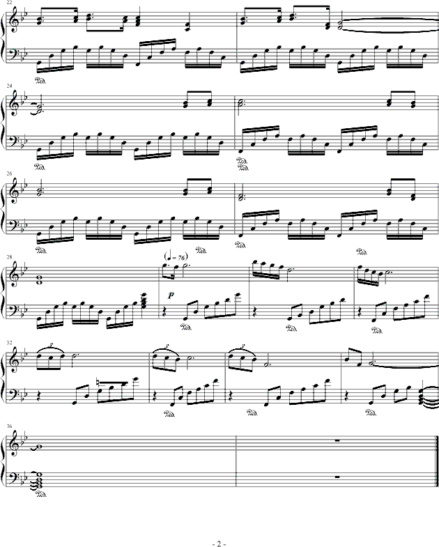 心琴泪钢琴曲谱（图2）