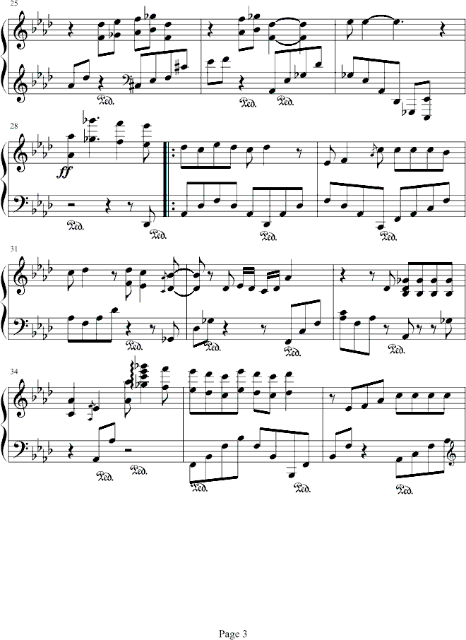 天天夜夜钢琴曲谱（图3）