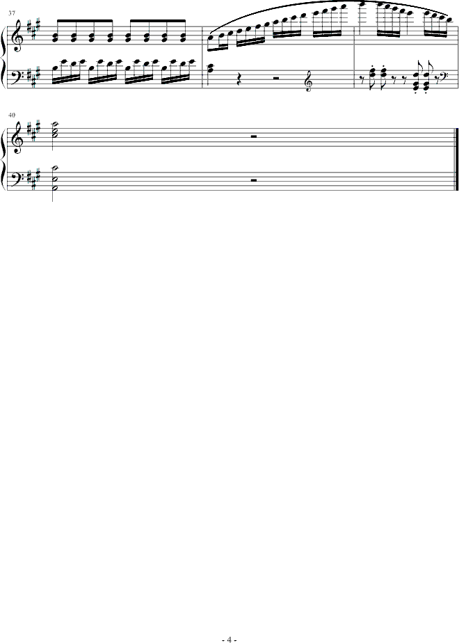 A大调奏鸣曲第一乐章钢琴曲谱（图4）