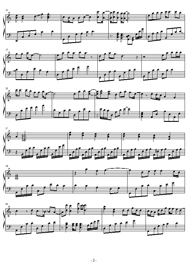 风的思念钢琴曲谱（图2）