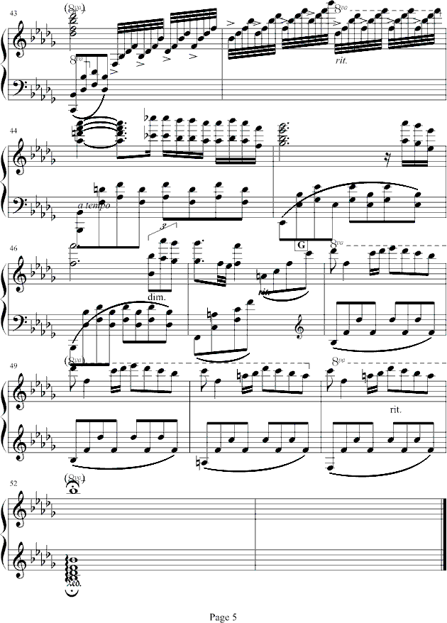 秋日私语-绝望メ前奏曲钢琴曲谱（图5）
