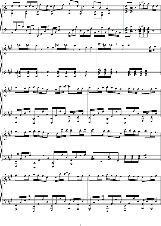 雨樱花钢琴曲谱（图2）