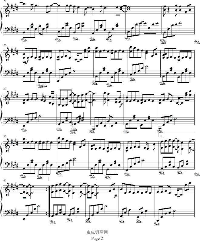 只对你有感觉钢琴曲谱（图2）