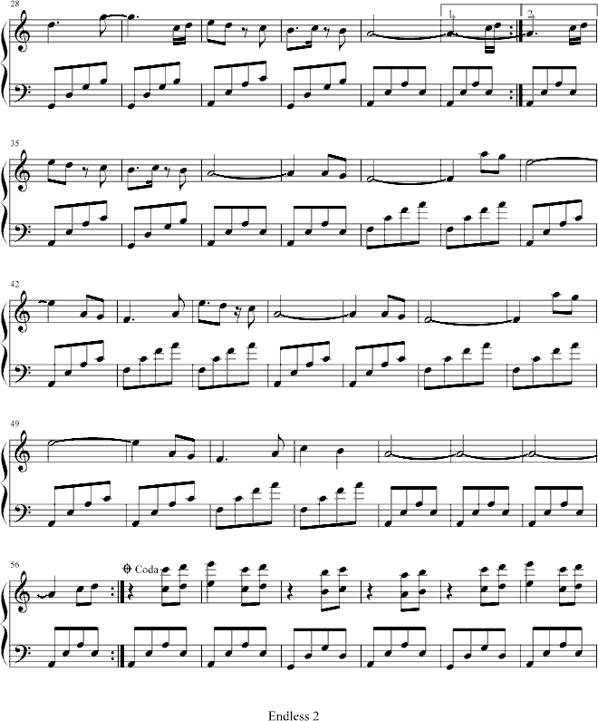 无限水平线钢琴曲谱（图2）