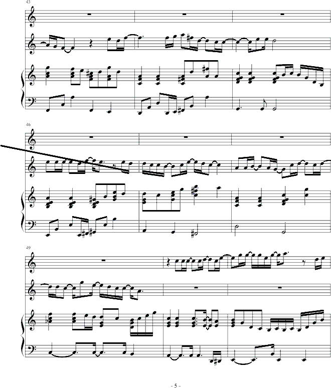 就算心痛……-弹唱版钢琴曲谱（图5）