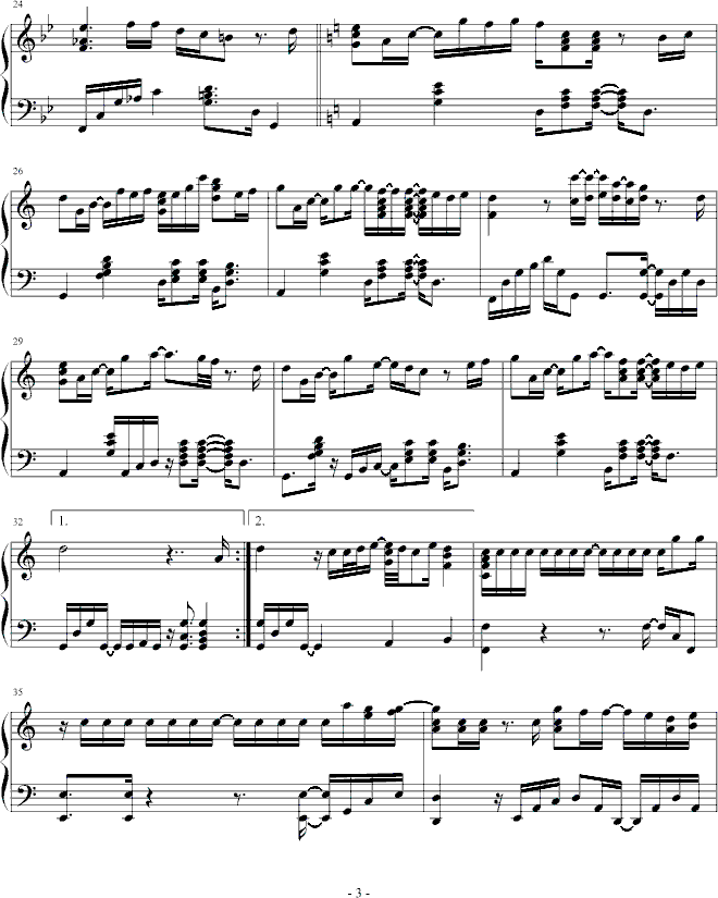 重力钢琴曲谱（图3）