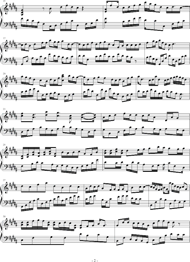 水岸风堤钢琴曲谱（图2）
