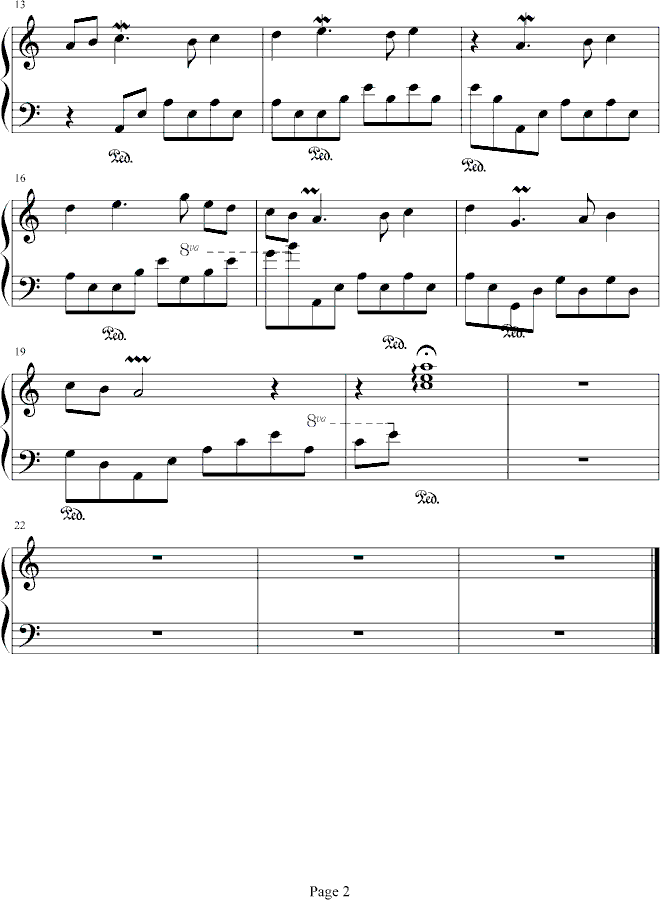 不知钢琴曲谱（图2）