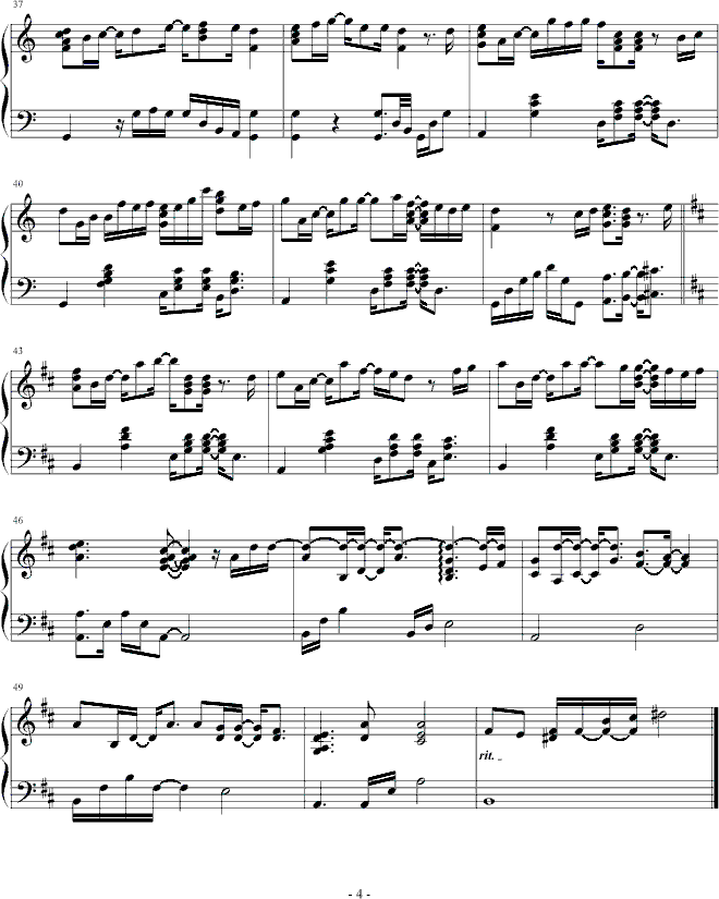 重力钢琴曲谱（图4）
