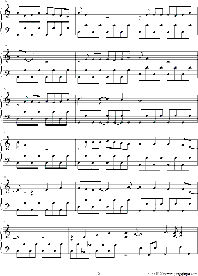 honey钢琴曲谱（图2）