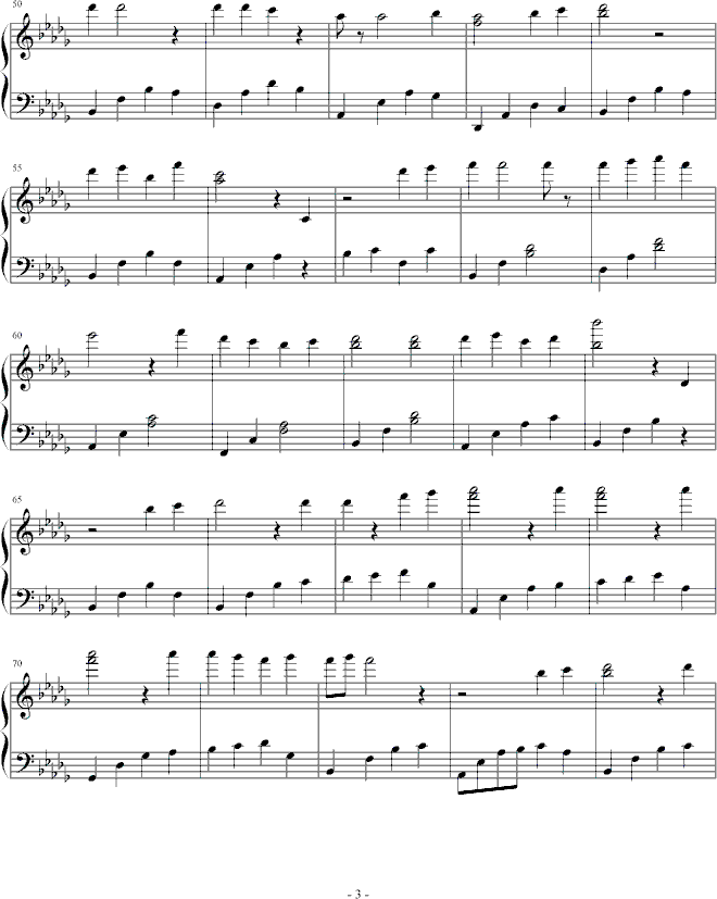 没有名字的曲钢琴曲谱（图3）