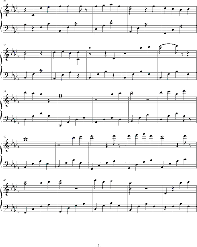 没有名字的曲钢琴曲谱（图2）