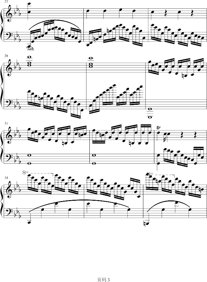 C小调狂想曲No.1钢琴曲谱（图3）