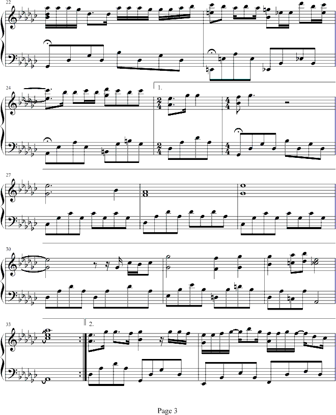 我想一个人钢琴曲谱（图3）