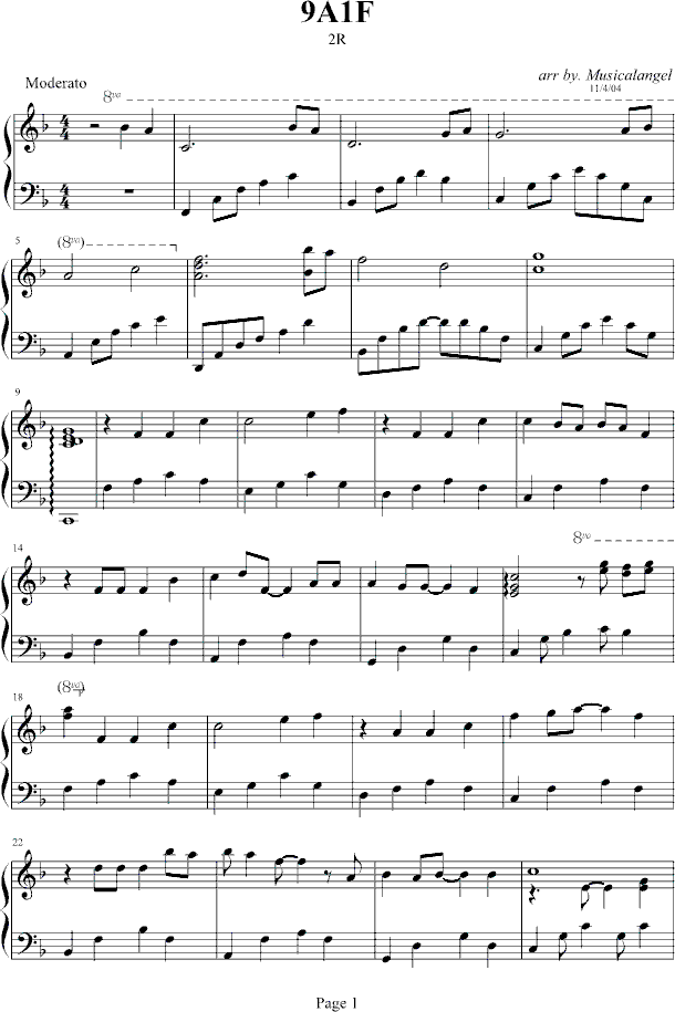 9A1F钢琴曲谱（图1）