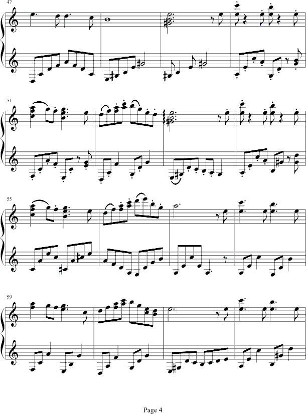 魔女宅急便-插曲钢琴曲谱（图4）