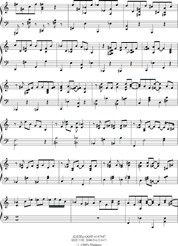 1900s Madness钢琴曲谱（图3）