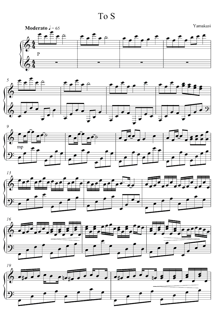 To S-（完整版）钢琴曲谱（图1）