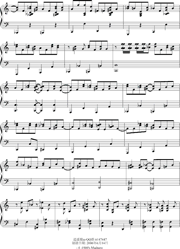 1900s Madness钢琴曲谱（图4）
