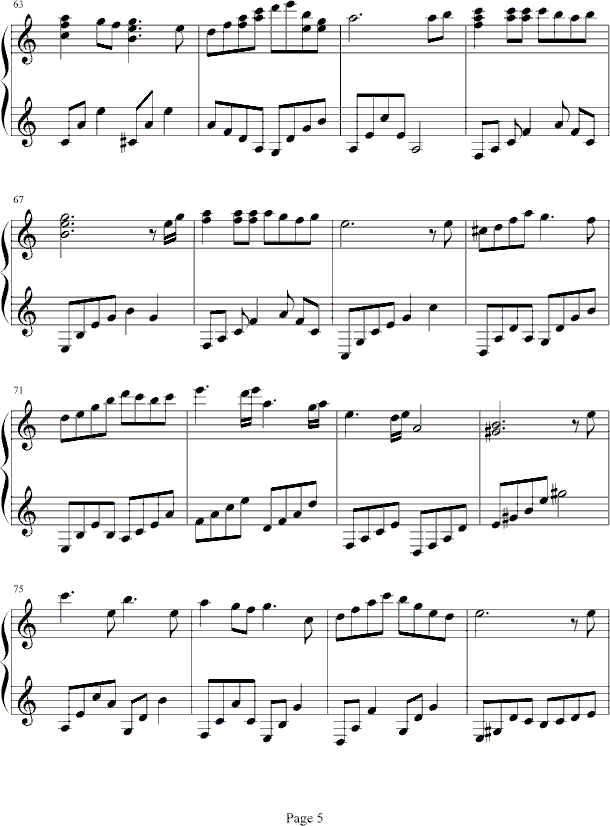 魔女宅急便-插曲钢琴曲谱（图5）