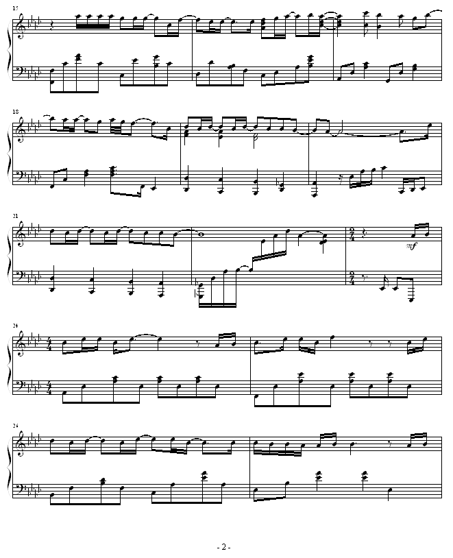 珍珠港-(There Youll Be)钢琴曲谱（图2）