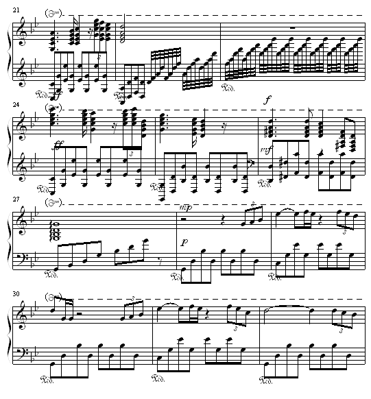 月光下的回忆钢琴曲谱（图3）