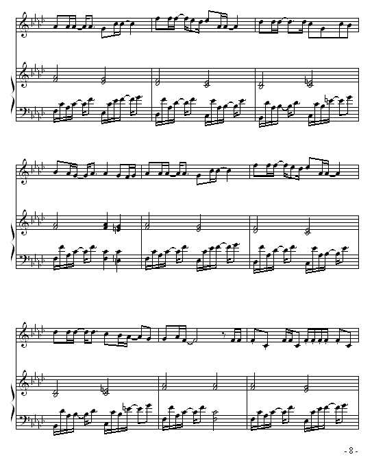 夜曲-弹唱版-巴特尔钢琴曲谱（图8）
