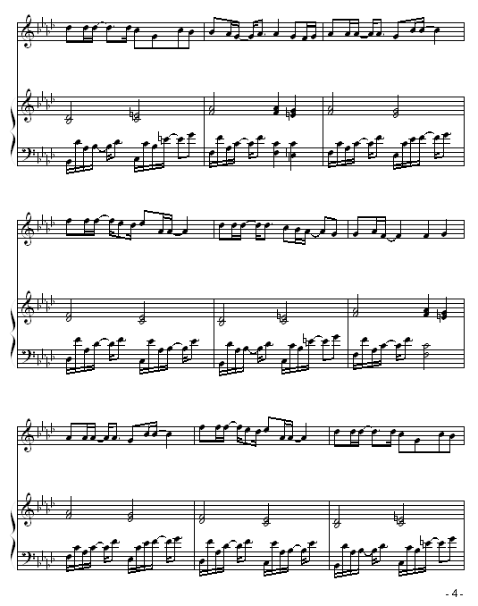 夜曲-弹唱版-巴特尔钢琴曲谱（图4）