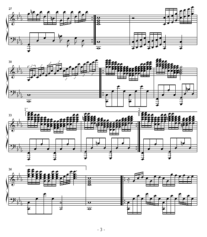 灰色天空钢琴曲谱（图3）