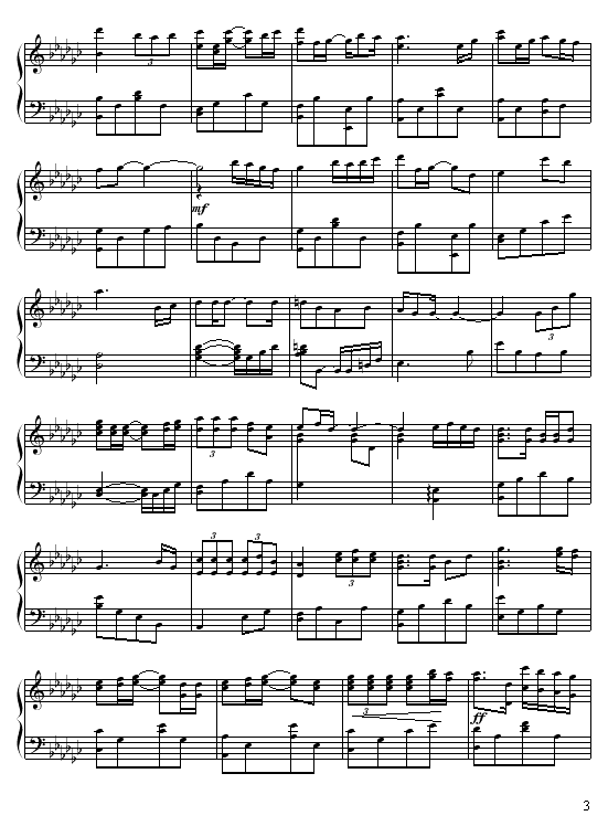 苦情人钢琴曲谱（图3）