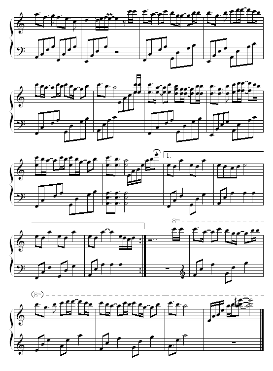 刺鸟-FIR-演奏版钢琴曲谱（图2）