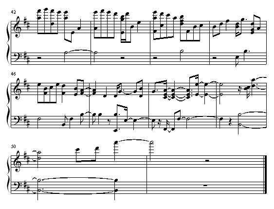 尼戈尔的涙のテーマ钢琴曲谱（图3）